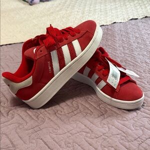Adidas Campus Red and White Sneakers